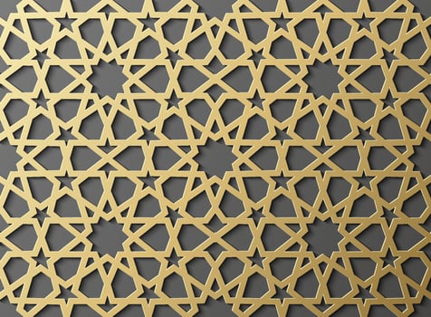 Seamless islamic pattern 3d . Traditional Arabic design element. vector