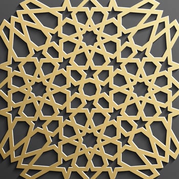 Seamless islamic pattern 3d . Traditional Arabic design element. vector