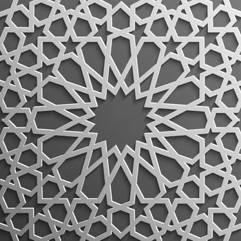 Seamless islamic pattern 3d . Traditional Arabic design element. vector