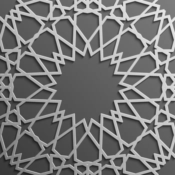 Seamless islamic pattern 3d . Traditional Arabic design element. vector
