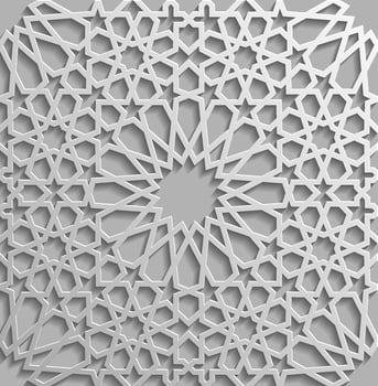 Seamless islamic pattern 3d . Traditional Arabic design element. vector