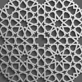 Seamless islamic pattern 3d . Traditional Arabic design element. vector