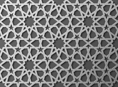 Seamless islamic pattern 3d . Traditional Arabic design element. vector