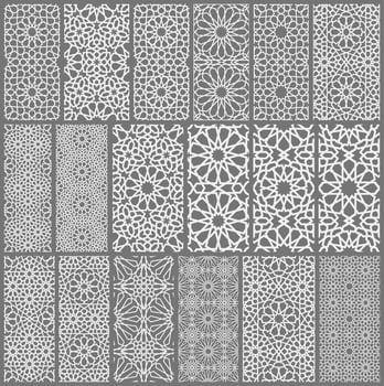 Islamic ornament vector , persian motiff . 3d ramadan islamic round pattern elements . Geometric circular ornamental arabic symbol vector EPS 10