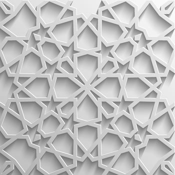 Background with 3d seamless pattern in Islamic style vector