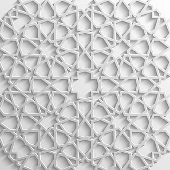 Background with 3d seamless pattern in Islamic style vector