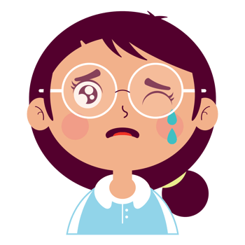 girl crying face cartoon cut png