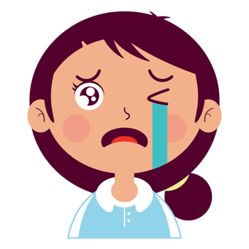girl crying face cartoon cut png