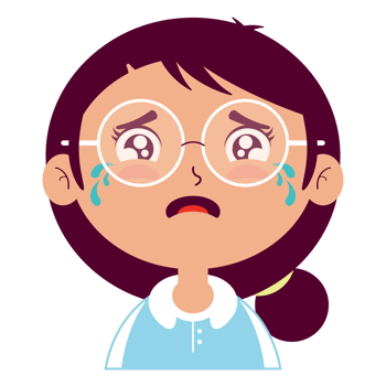girl crying face cartoon cut png