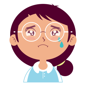 girl crying face cartoon cut png