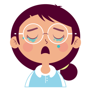girl crying face cartoon cut png