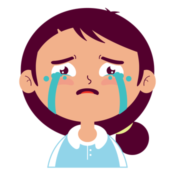 girl crying face cartoon cut png