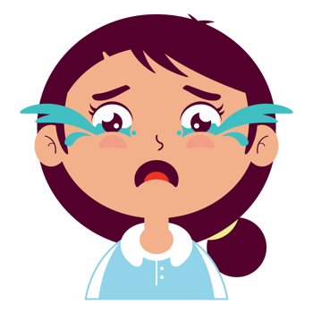 girl crying face cartoon cut png