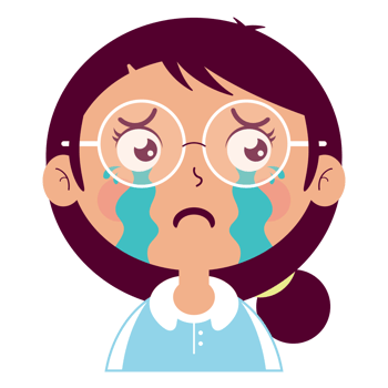 girl crying face cartoon cut png