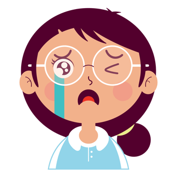 girl crying face cartoon cut png