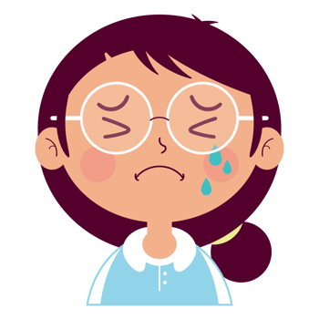 girl crying face cartoon cut png
