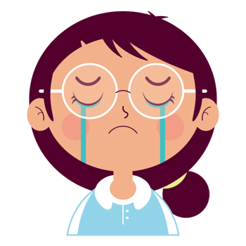 girl crying face cartoon cut png