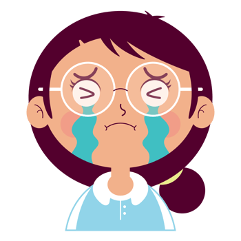 girl crying face cartoon cut png