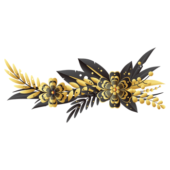 Dry flower horizontal frame png