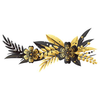 Dry flower horizontal frame png
