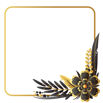 Dry flower on right down corner square frame png