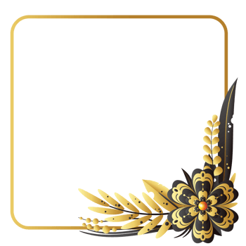 Dry flower on right down corner square frame png