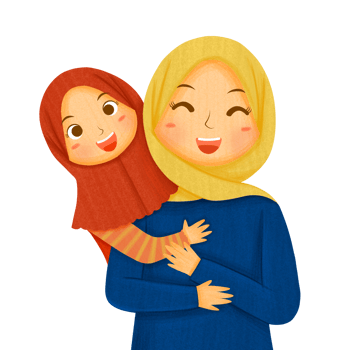 Muslim Mother and Daughter png
