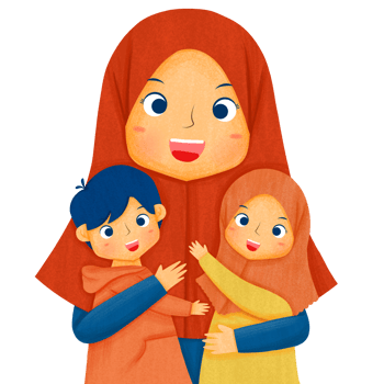 Muslim Mother and Kids png