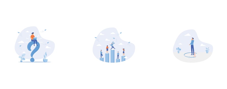 Business problem, Business competition, problem or accident, set flat vector modern illustration