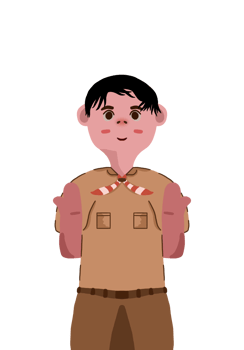 Boy Student Wear Scout Clothes png