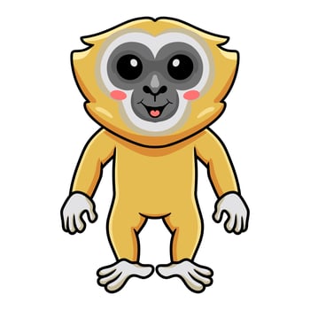 Cute little gibbon cartoon standing vector