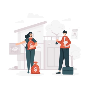Flat design best property marketing realtor selling houses concept vector