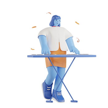 3d party people playing piano png