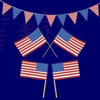 independence day set background usa flag usa symbol wavy shape america vector