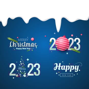 decoration set of christmas gift template. merry christmas and happy new year ournament vector