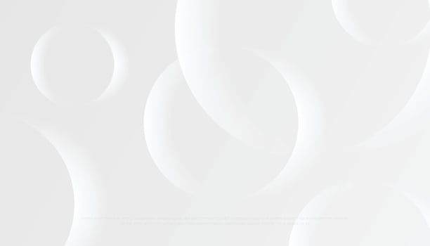 Abstract Transparent Circles with Shadow on White Grey Background. Vector Illustration