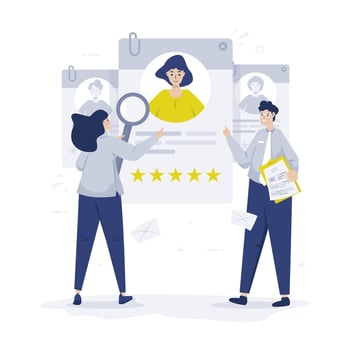 Candidate recruitment selection illustration design vector