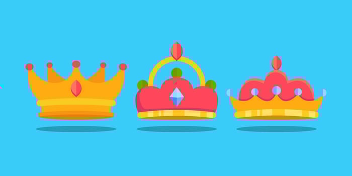 flat design reyes magos crowns set vector