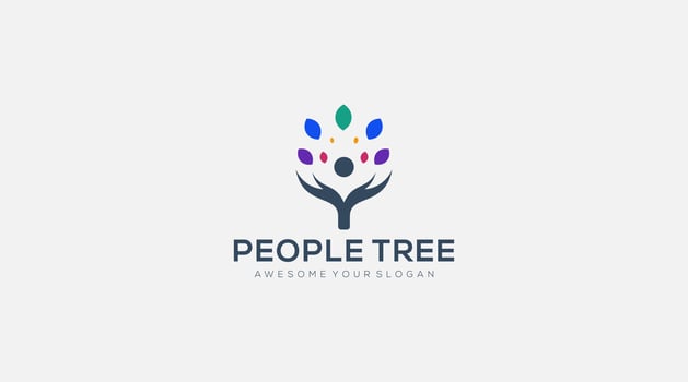 People Tree Vector Logo design icon Template
