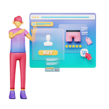 3d character purchasing online shop png