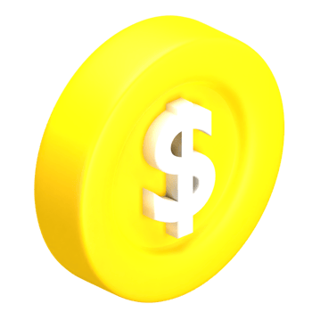 3d isometric coin dollar icon illustration png