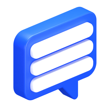 3d isometric chat message icon illustration png