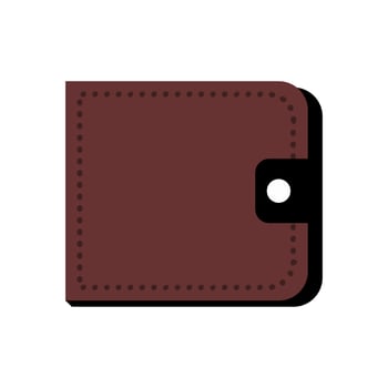 Brown wallet icon vector