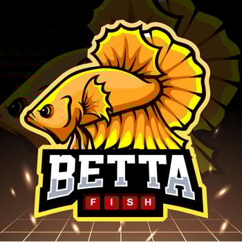 Betta fish mascot. esport logo design vector