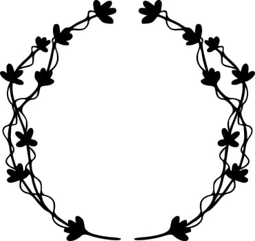 Flower wreath doodle vector