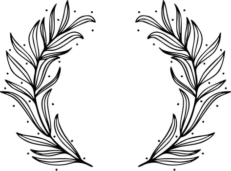 Flower wreath doodle vector