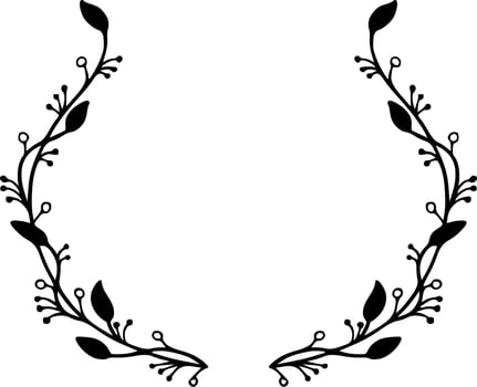 Flower wreath doodle vector