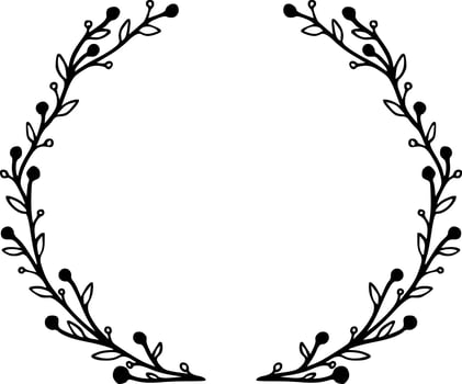 Flower wreath doodle vector