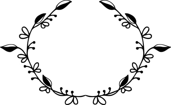 Flower wreath doodle vector