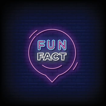 Neon Sign fun fact with brick wall background vector